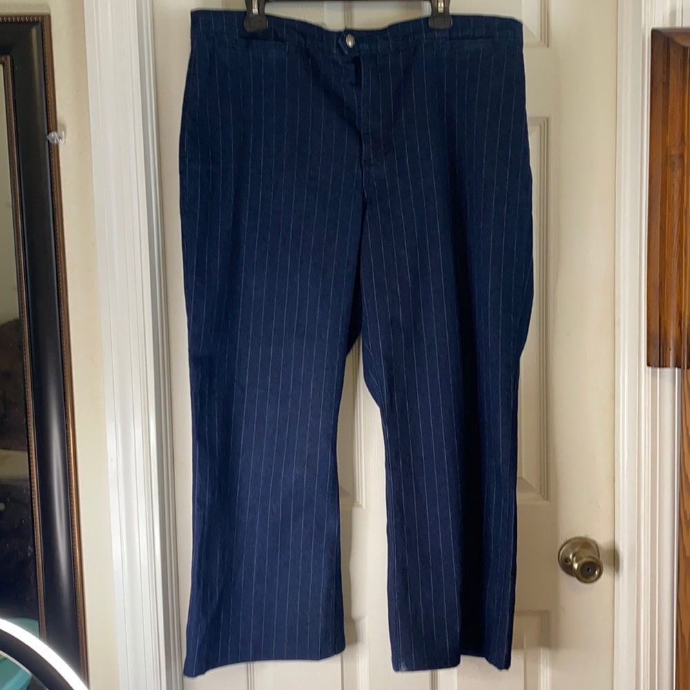 NYDJ, straight pinstripe denim jeans. 18W